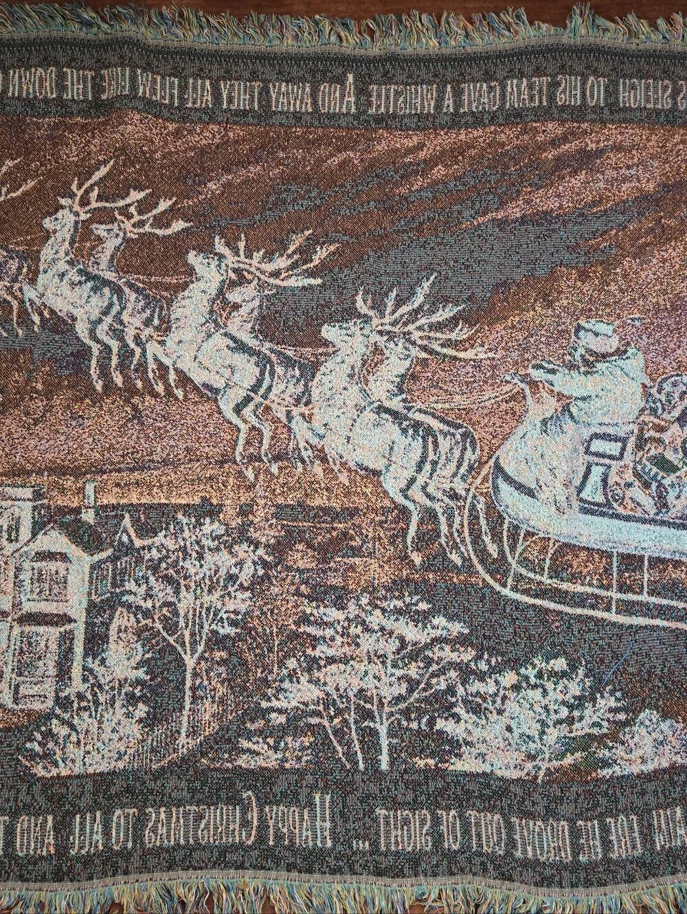 Christmas Santa Woven Throw Blanket